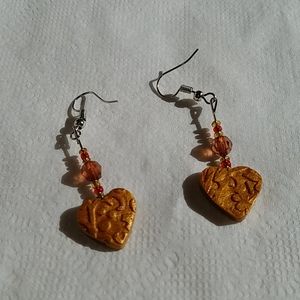 Embossed polymer clay earrings